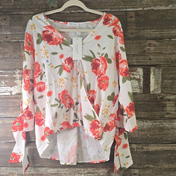 Soul Of Curves Floral Print Women's Top, Womens Plus 1X, NWT - Picture 1 of 5